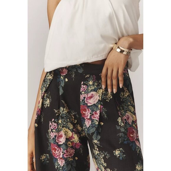 NWT Size M- The Avery Pleated Wide Leg  Trousers Maeve 100% Linen (NWT US$ 148) - Picture 4 of 16